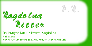 magdolna mitter business card